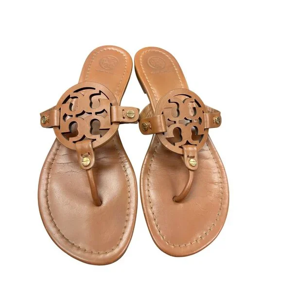Tory Burch Miller wms brown leather thong sandals Sz 8.5M SKU 9925 - Picture 14 of 14